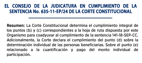 Sentencias Corte Constitucional – Consejo de la Judicatura